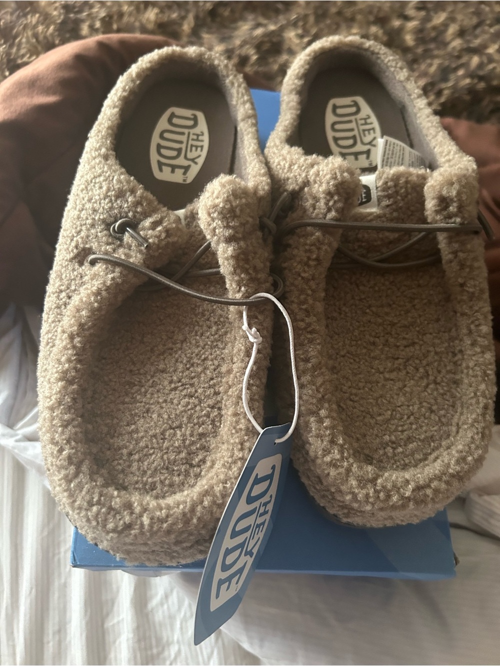 Hey Dude Sherpa Slip-Ons in Tan